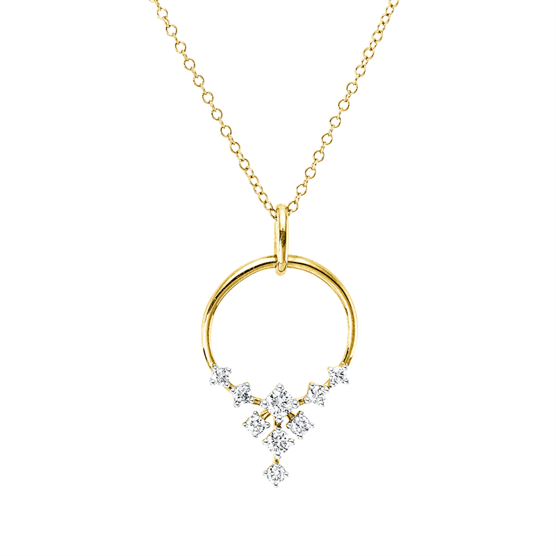 Collier    aus 750/-18 Karat Gelbgold / Weißgold mit 9 Diamanten 0