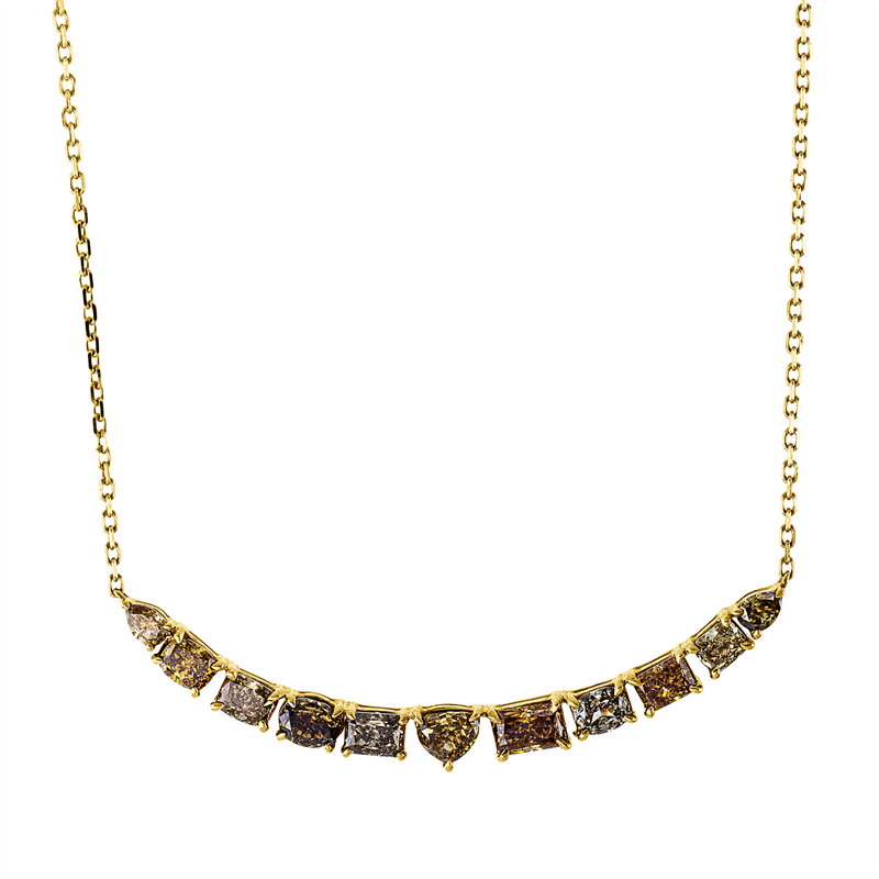 Collier    aus 750/-18 Karat Gelbgold mit 11 Diamanten 2