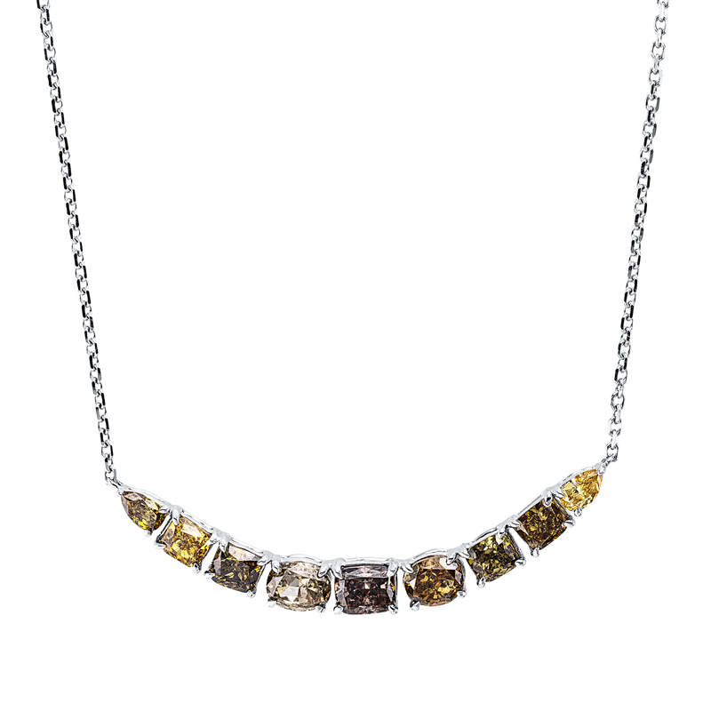 Collier    aus 750/-18 Karat Weißgold mit 9 Diamanten 2