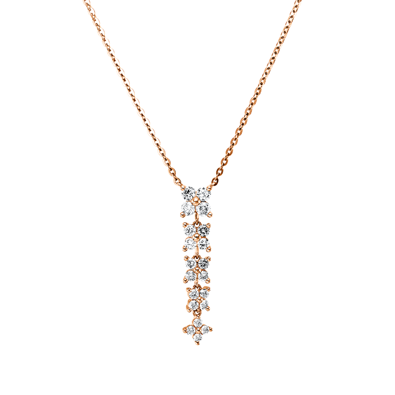 Collier    aus 750/-18 Karat Rotgold mit 20 Diamanten 0