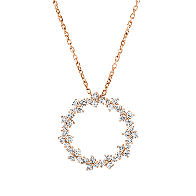 Collier    aus 750/-18 Karat Rotgold mit 44 Diamanten 1
