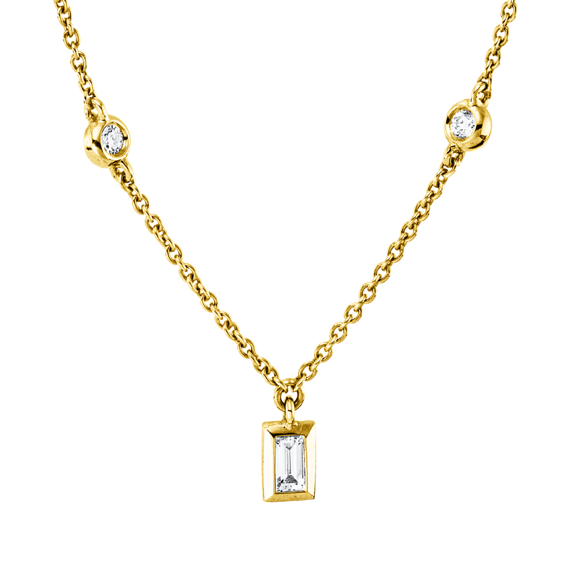 Collier    aus 750/-18 Karat Gelbgold mit 9 Diamanten 0