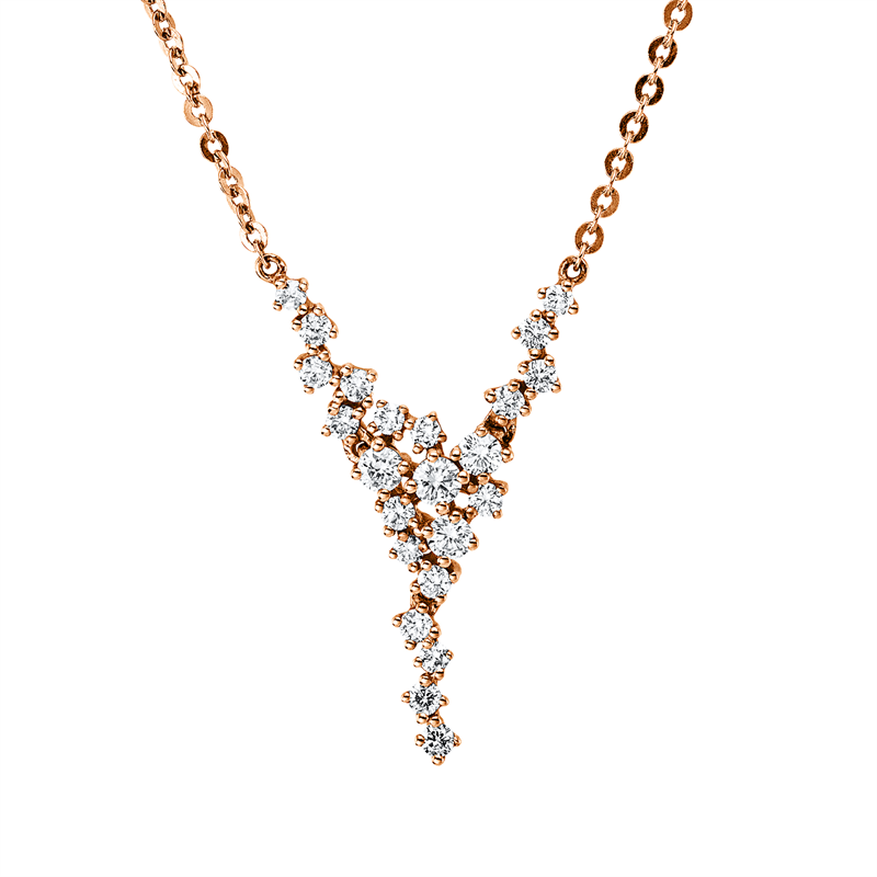 Collier    aus 750/-18 Karat Rotgold mit 23 Diamanten 0