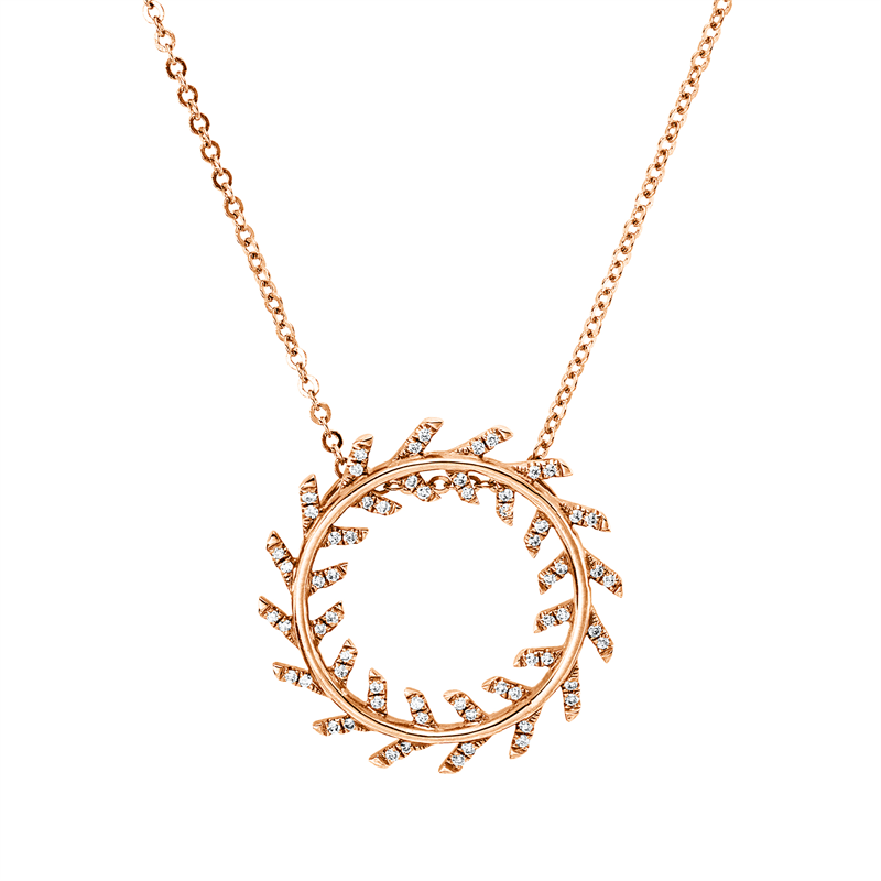 Collier    aus 750/-18 Karat Rotgold mit 64 Diamanten 0