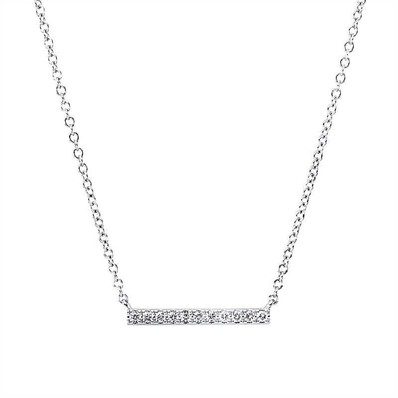 Collier    aus 585/-14 Karat Weißgold mit 11 Diamanten 0