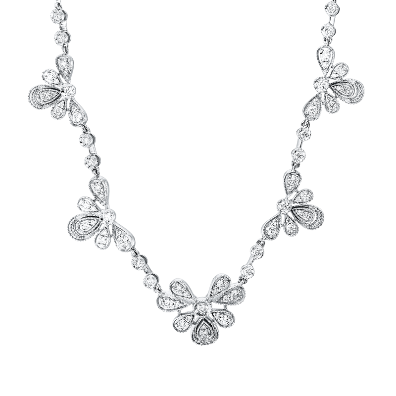 Collier    aus 750/-18 Karat Weißgold mit 74 Diamanten 0