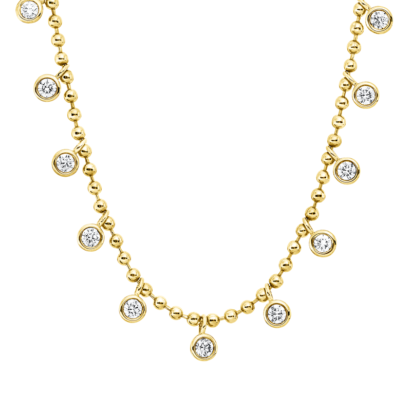 Collier    aus 750/-18 Karat Gelbgold mit 11 Diamanten 0