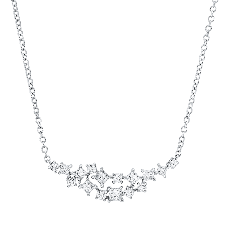 Collier    aus 585/-14 Karat Weißgold mit 16 Diamanten 0