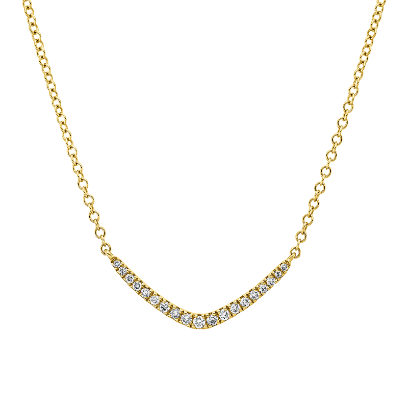 Collier    aus 585/-14 Karat Gelbgold mit 19 Diamanten 0
