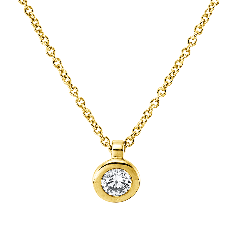 Collier    aus 750/-18 Karat Gelbgold mit 1 Diamant 0