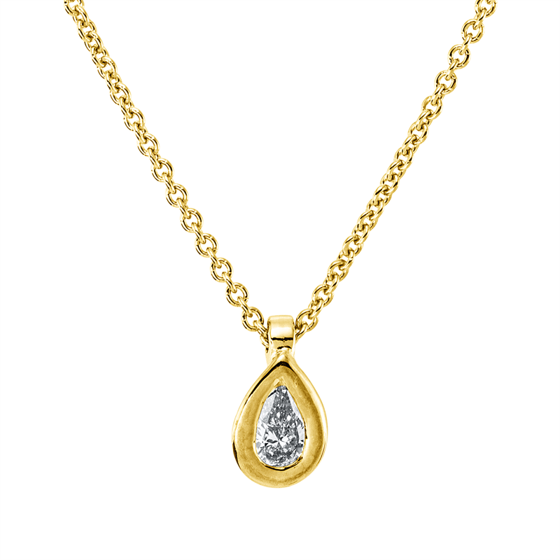Collier    aus 750/-18 Karat Gelbgold mit 1 Diamant 0