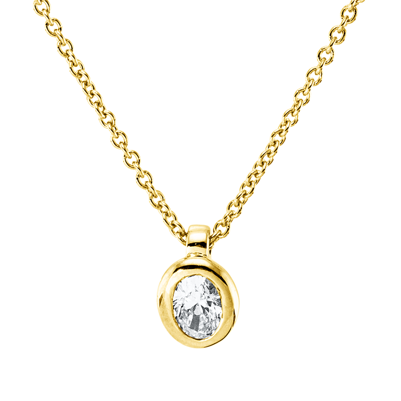 Collier    aus 750/-18 Karat Gelbgold mit 1 Diamant 0