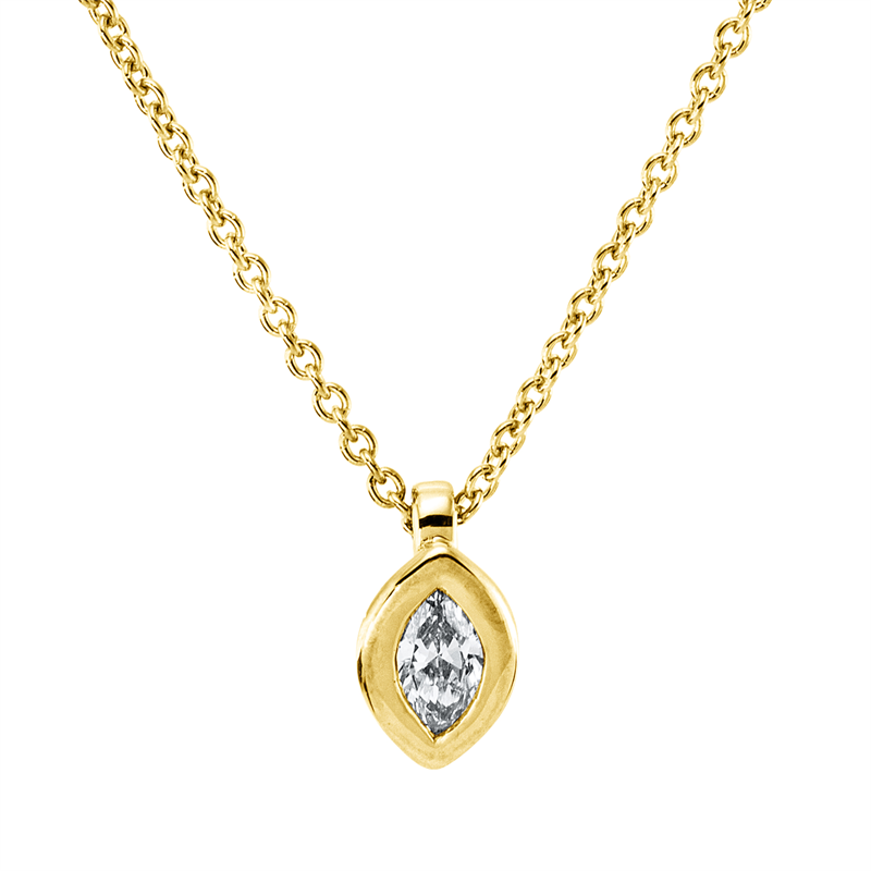 Collier    aus 750/-18 Karat Gelbgold mit 1 Diamant 0