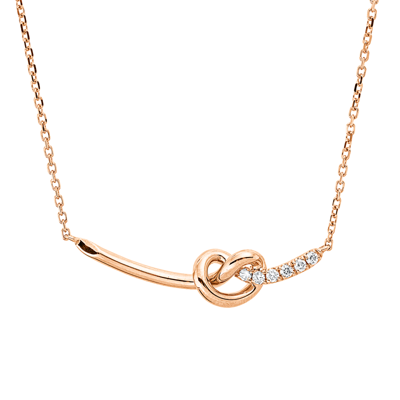 Collier    aus 750/-18 Karat Rotgold mit 6 Diamanten 0
