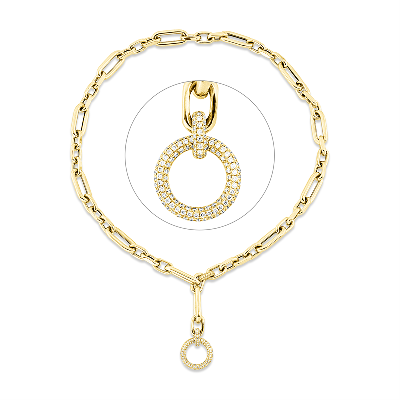 Collier    aus 750/-18 Karat Gelbgold mit 156 Diamanten 0