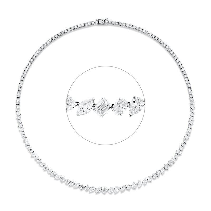 Collier    aus 750/-18 Karat Weißgold mit 133 Diamanten 15
