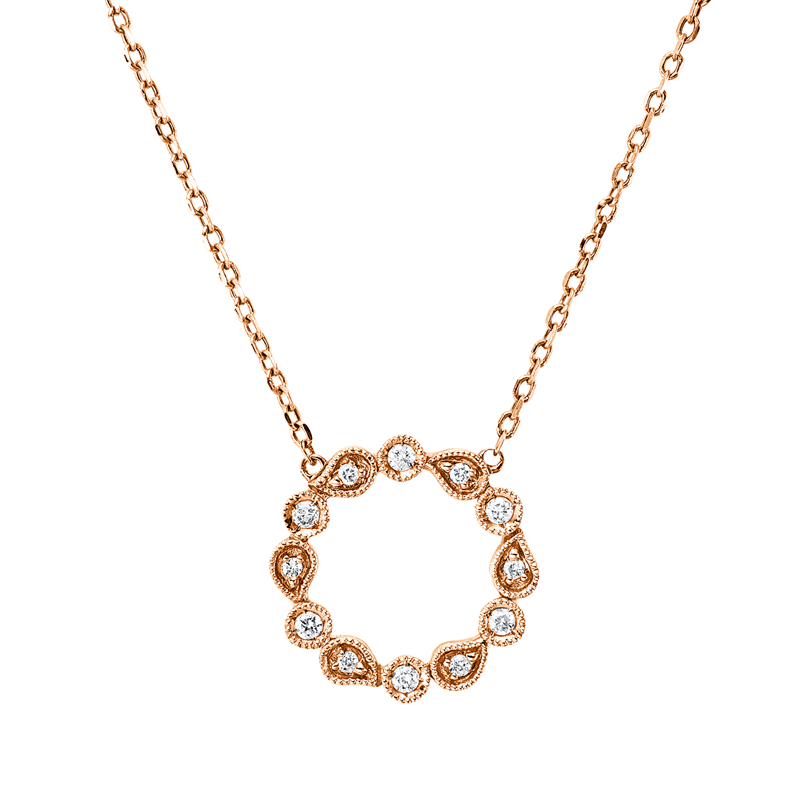 Collier    aus 750/-18 Karat Rotgold mit 12 Diamanten 0