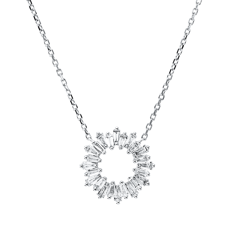 Collier    aus 750/-18 Karat Weißgold mit 24 Diamanten 0