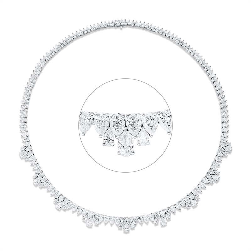 Collier    aus 750/-18 Karat Weißgold mit 162 Diamanten 27