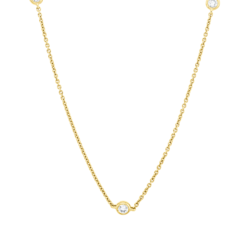 Collier    aus 750/-18 Karat Gelbgold mit 7 Diamanten 0