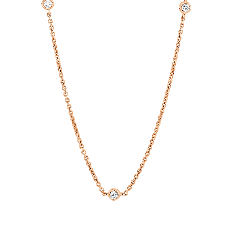 Collier    aus 750/-18 Karat Rotgold mit 9 Diamanten 0