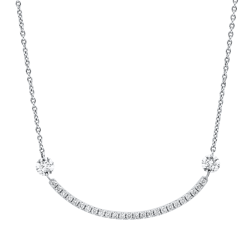 Collier    aus 750/-18 Karat Weißgold mit 27 Diamanten 0