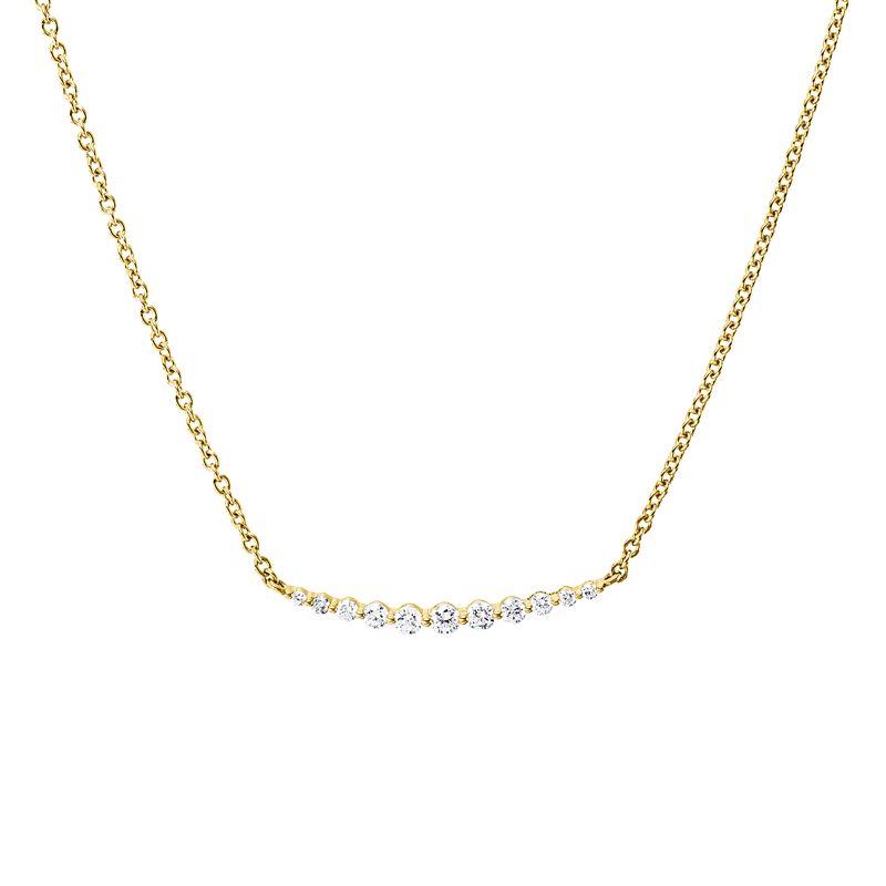 Collier    aus 750/-18 Karat Gelbgold mit 11 Diamanten 0