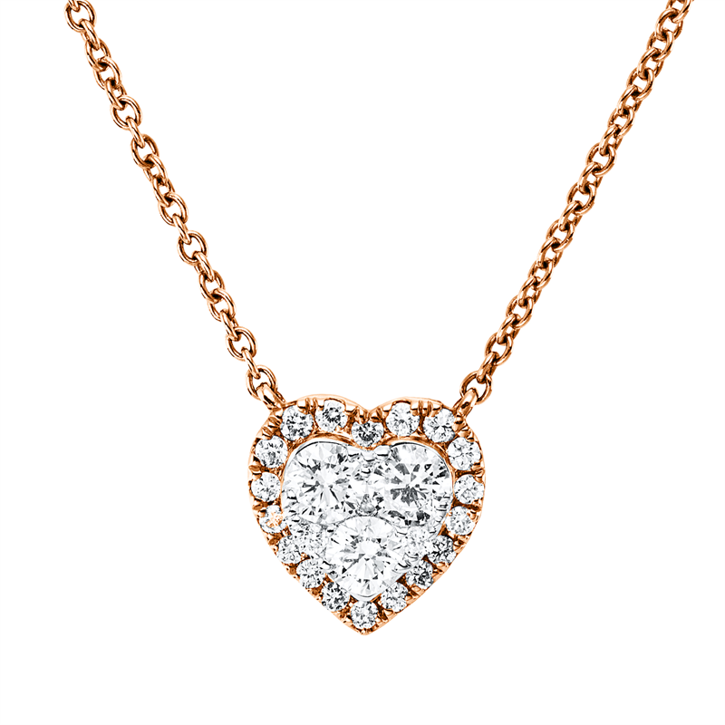 Collier    aus 750/-18 Karat Rotgold / Weißgold mit 24 Diamanten 0