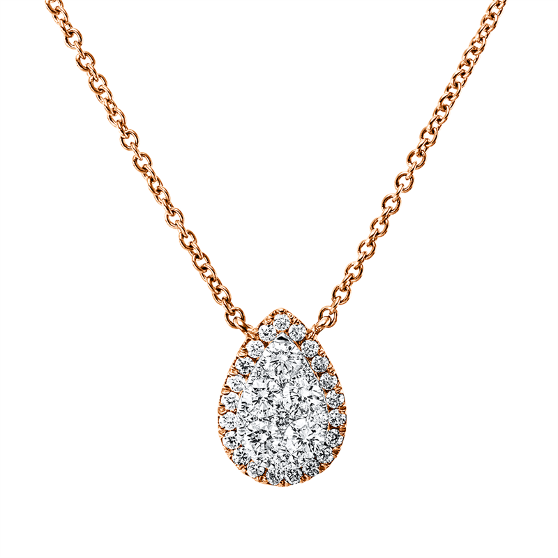 Collier    aus 750/-18 Karat Rotgold / Weißgold mit 33 Diamanten 0