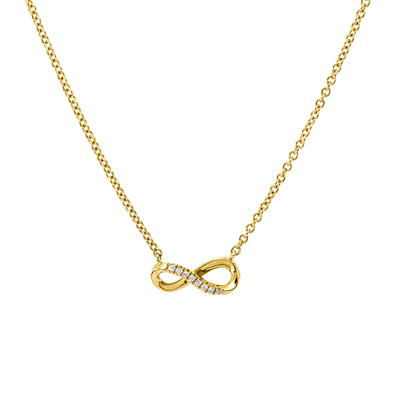 Collier    aus 750/-18 Karat Gelbgold mit 8 Diamanten 0