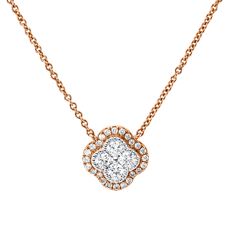 Collier    aus 750/-18 Karat Rotgold / Weißgold mit 28 Diamanten 0