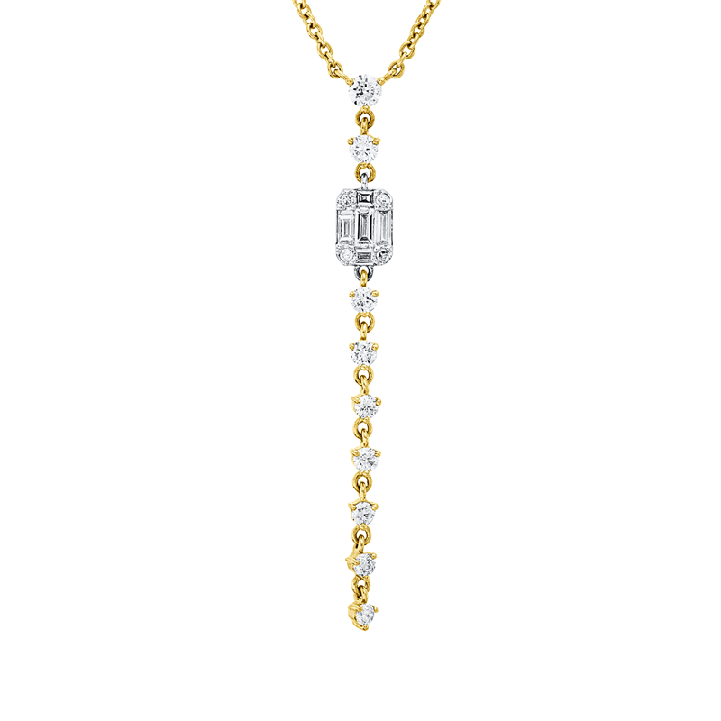 Collier    aus 750/-18 Karat Gelbgold / Weißgold mit 18 Diamanten 0