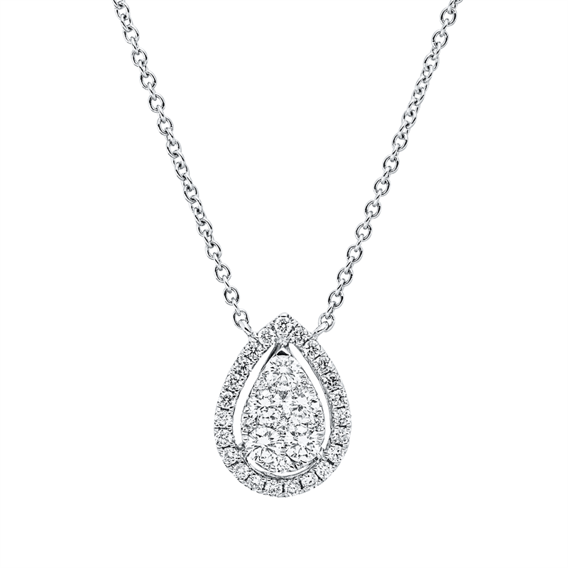 Collier    aus 750/-18 Karat Weißgold mit 35 Diamanten 0
