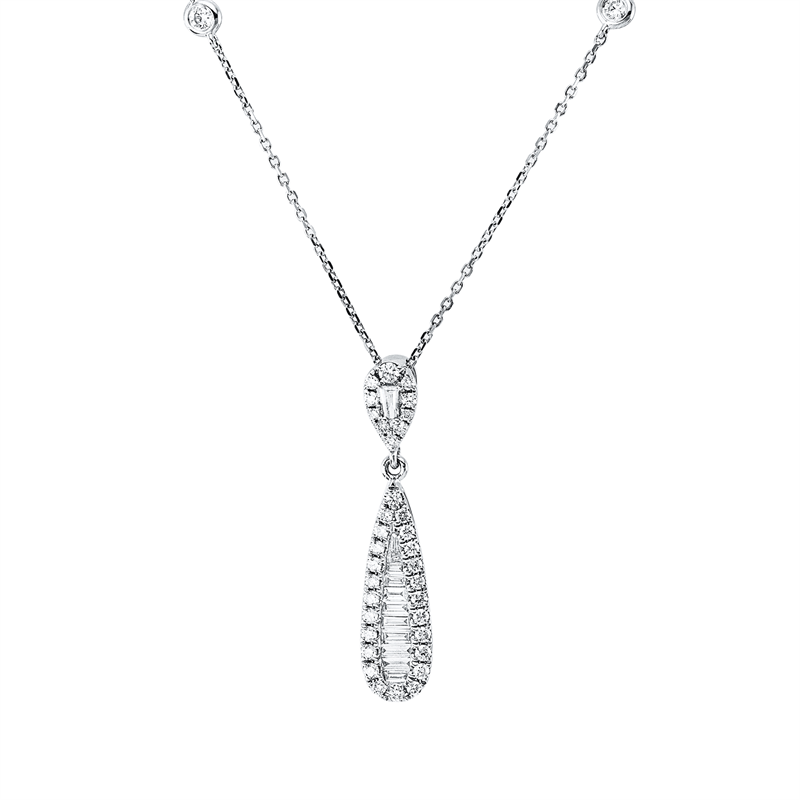 Collier    aus 750/-18 Karat Weißgold mit 47 Diamanten 0