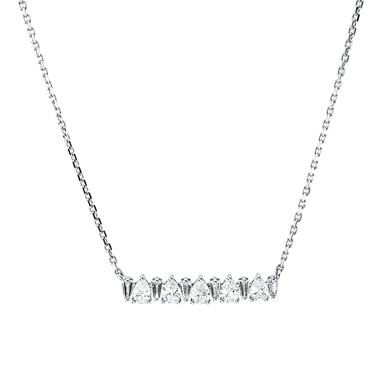 Collier    aus 750/-18 Karat Weißgold mit 11 Diamanten 0