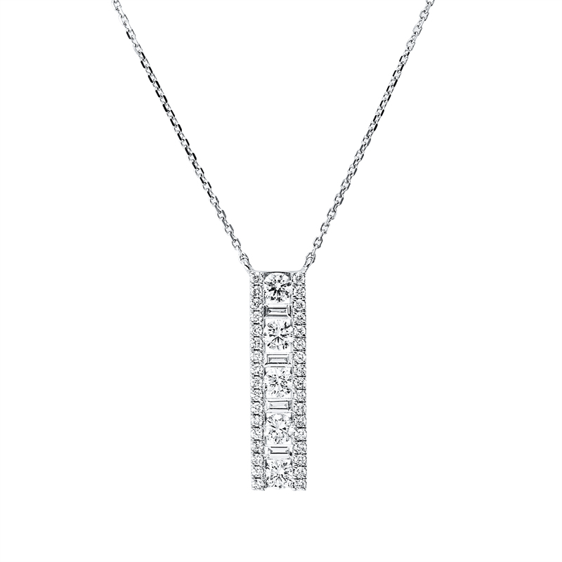 Collier    aus 750/-18 Karat Weißgold mit 43 Diamanten 0