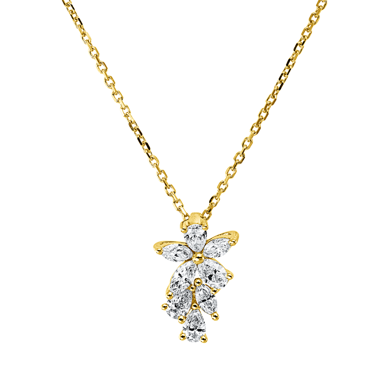 Collier    aus 750/-18 Karat Gelbgold mit 8 Diamanten 0