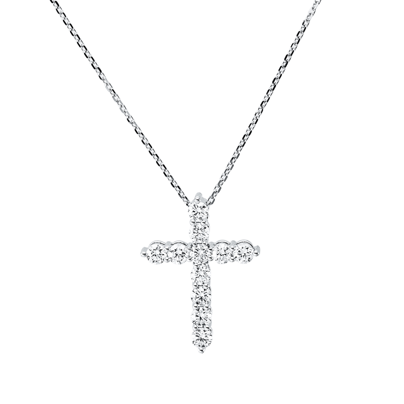 Collier    aus 750/-18 Karat Weißgold mit 11 Diamanten 0