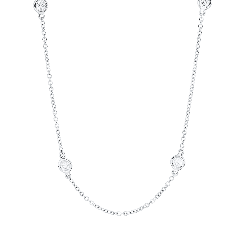 Collier    aus 750/-18 Karat Weißgold mit 10 Diamanten 0