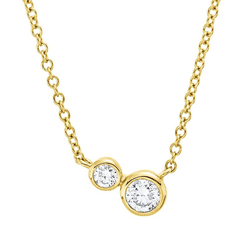 Collier    aus 750/-18 Karat Gelbgold mit 2 Diamanten 0