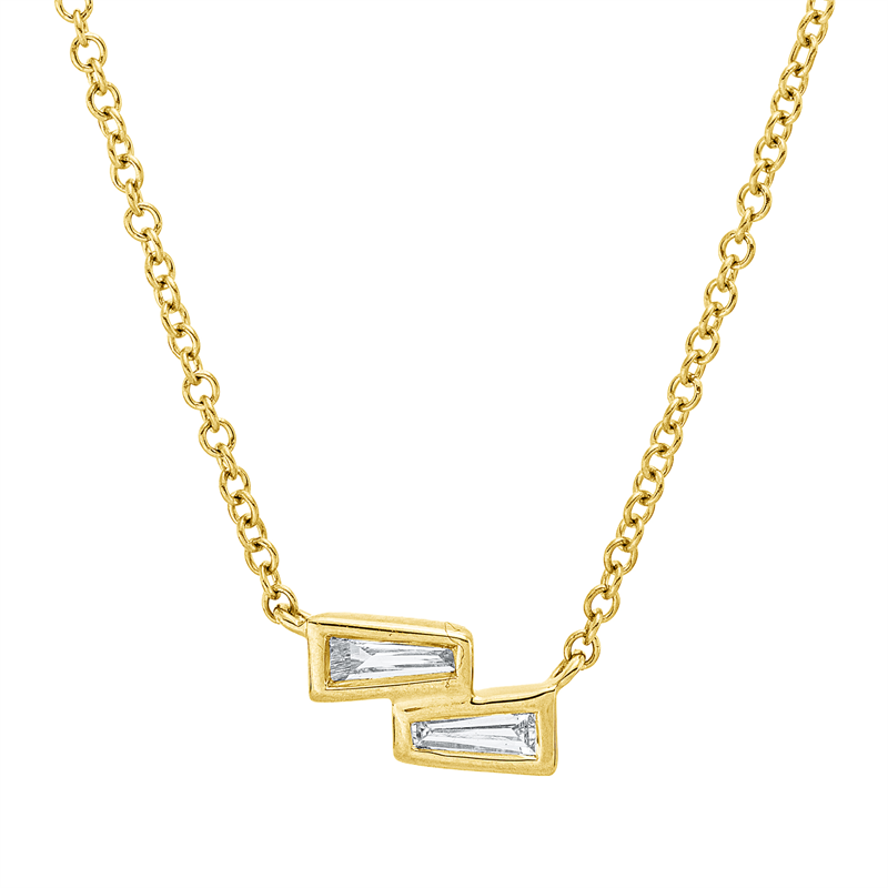 Collier    aus 750/-18 Karat Gelbgold mit 2 Diamanten 0