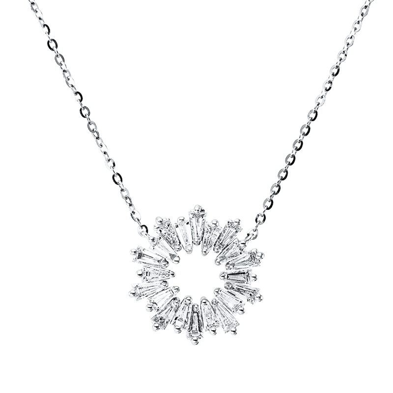 Collier    aus 750/-18 Karat Weißgold mit 20 Diamanten 0