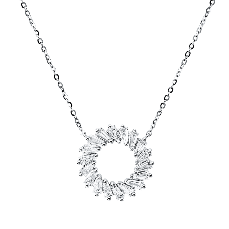 Collier    aus 750/-18 Karat Weißgold mit 18 Diamanten 0