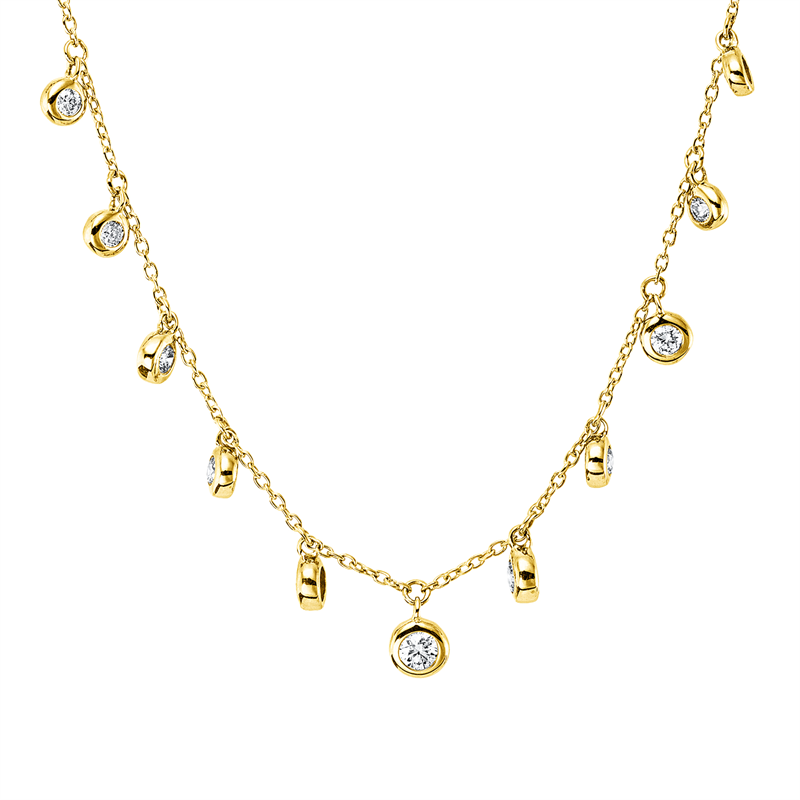 Collier    aus 585/-14 Karat Gelbgold mit 27 Diamanten 0