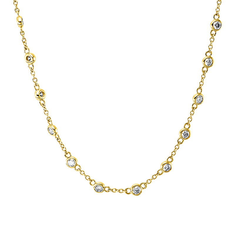 Collier    aus 585/-14 Karat Gelbgold mit 40 Diamanten 1