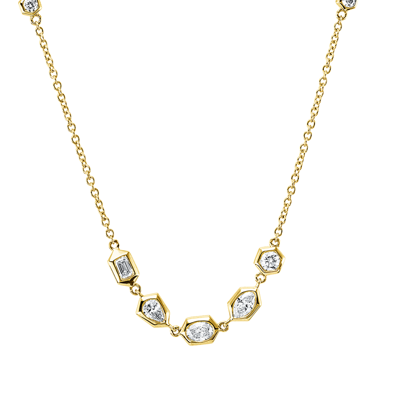 Collier    aus 585/-14 Karat Gelbgold mit 11 Diamanten 0