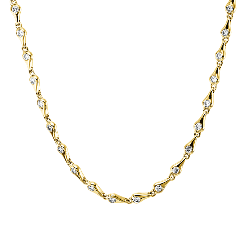 Collier    aus 585/-14 Karat Gelbgold mit 22 Diamanten 0