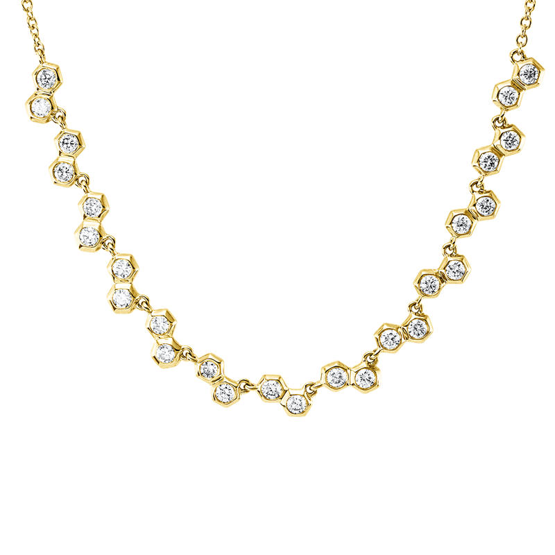Collier    aus 585/-14 Karat Gelbgold mit 26 Diamanten 0
