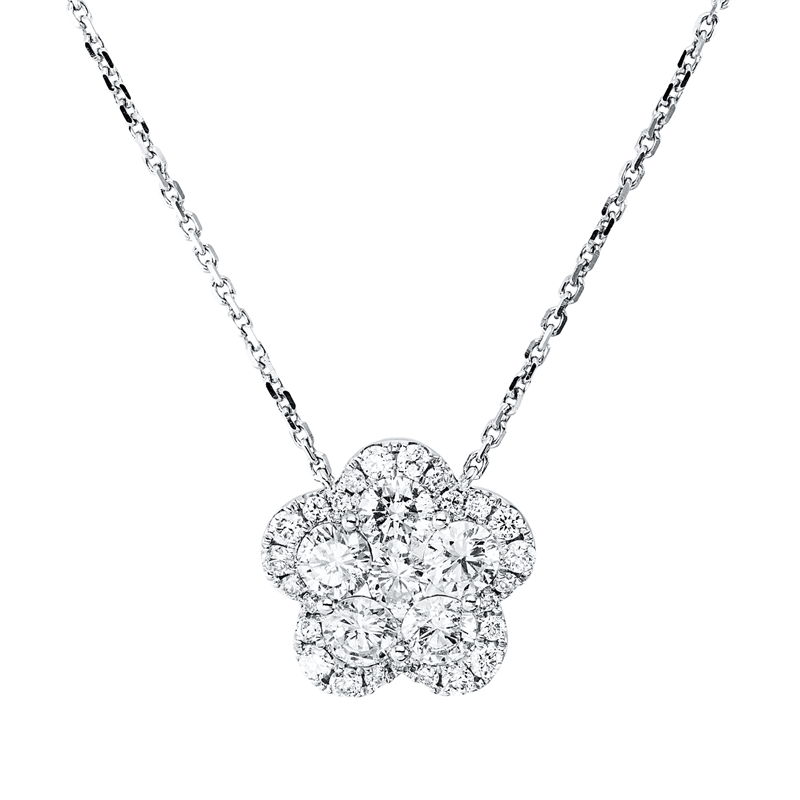 Collier    aus 750/-18 Karat Weißgold mit 31 Diamanten 1