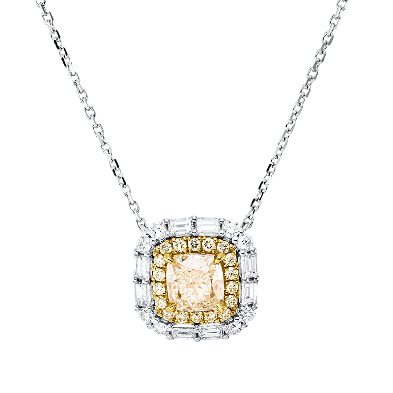 Collier    aus 750/-18 Karat Weißgold / Gelbgold mit 35 Diamanten 1